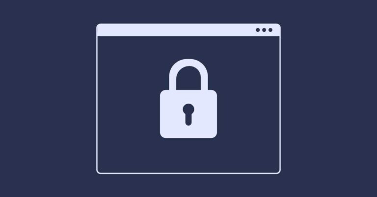 Browser window with a padlock within it